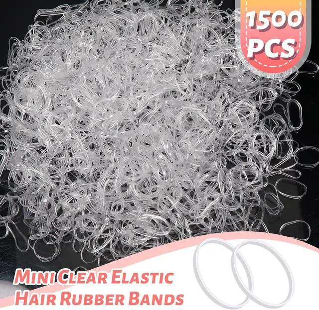 Alt view image 3 of 7 - Clear Elastics Hair Bands 1500pcs Mini Rubber Hairband Soften 18mm Ponytail Holders Hairiness Ties No Damaged Accessories for Women Braids