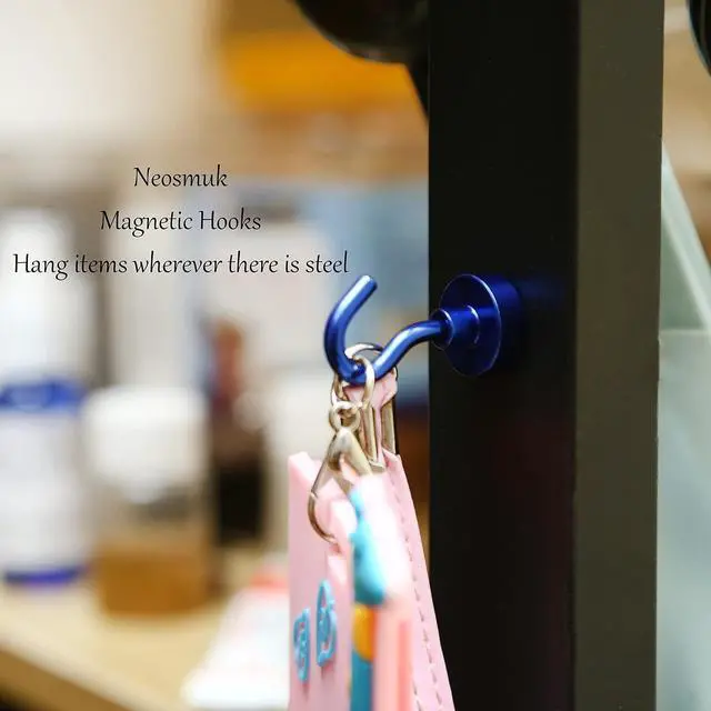 Alt view image 2 of 7 - Neosmuk Magnetic Hooks for Cruise Cabins,30lb Heavy Duty,Navyblue,4 Pack
