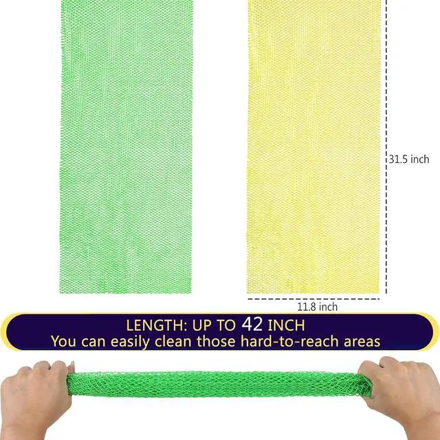 Alt view image 2 of 7 - KINGMAS African Net Sponge, 2 Pieces Exfoliating Body Scrubber Bath Sponge