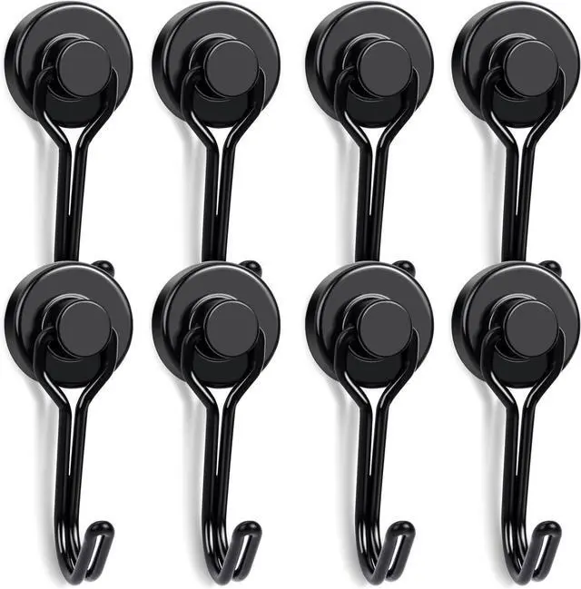 Main image of E BAVITE Swivel Swing Magnetic Hooks 40LBS Black Refrigerator Magnet Hook