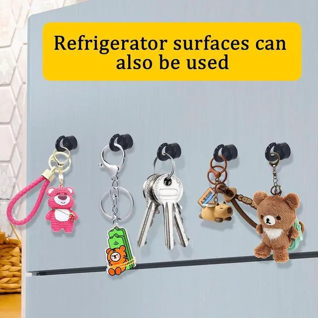 Alt view image 7 of 7 - Mini Magnetic Hooks, Space-Saver for Home & Travel, Black -10 Pack