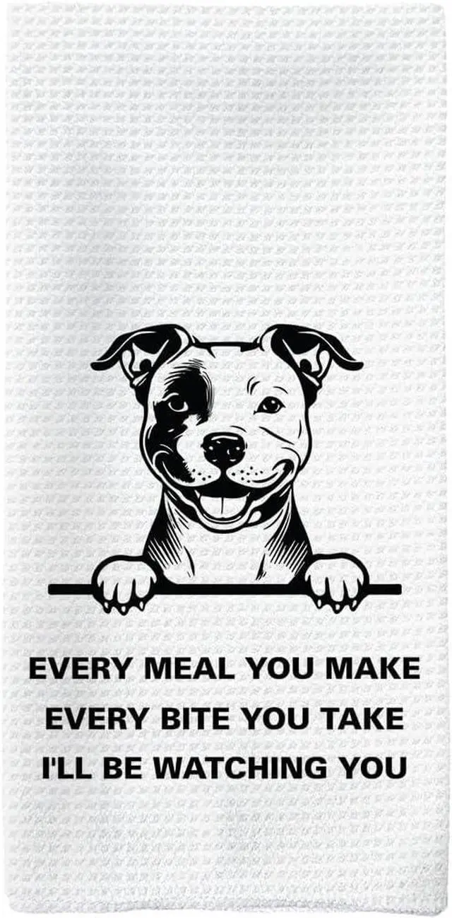 Main image of Pitbull Gifts Kitchen Towels, Pitbull Mom Gifts, PitbullGifts for Woman, PitbullDecor Hand Towels, PitbullDog Tea Towels DishTowels for Kitchen, Dog KitchenBathroom Decor, 16x24 Inch