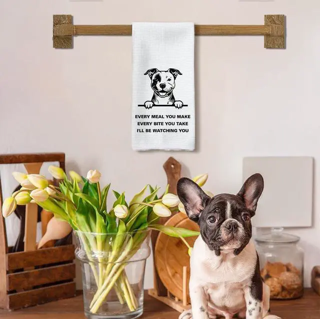 Alt view image 3 of 7 - Pitbull Gifts Kitchen Towels, Pitbull Mom Gifts, PitbullGifts for Woman, PitbullDecor Hand Towels, PitbullDog Tea Towels DishTowels for Kitchen, Dog KitchenBathroom Decor, 16x24 Inch