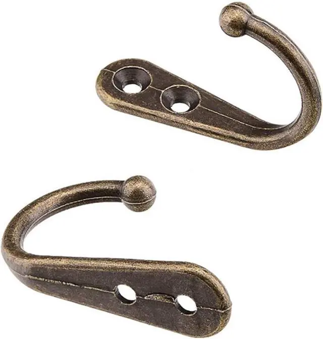 Alt view image 4 of 7 - 4 Pcs Wall Mounted Hooks for Bedroom,Bathroom,Kitchen,and Cabinet Hangers (with 8 Screws)-Bronze