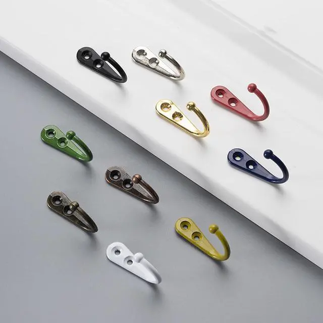 Alt view image 5 of 7 - 4 Pcs Wall Mounted Hooks for Bedroom,Bathroom,Kitchen,and Cabinet Hangers (with 8 Screws)-Bronze