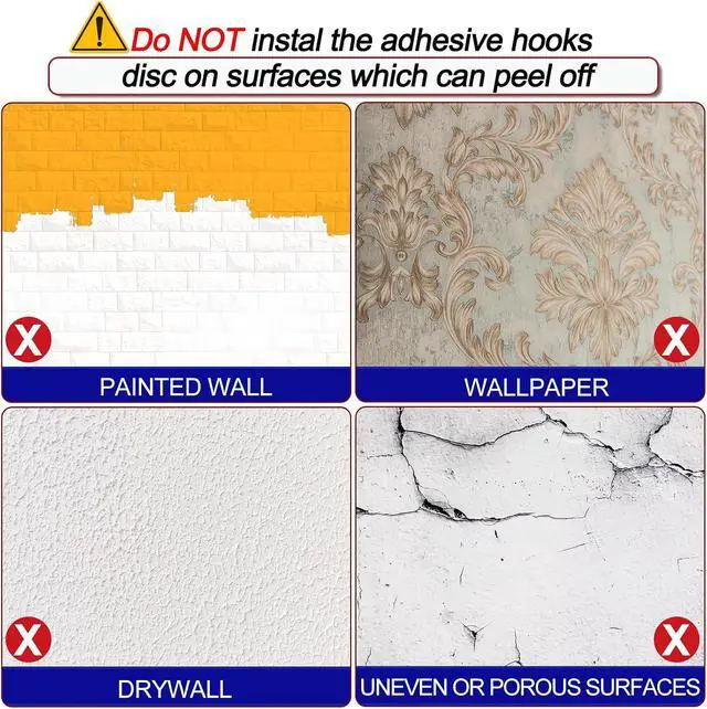 Alt view image 4 of 7 - Bntuk Adhesive Wall Towel Hooks, No Drill Waterproof Bathroom Shower Hooks