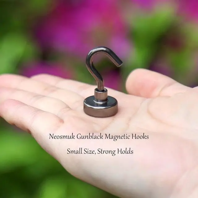 Alt view image 4 of 7 - Neosmuk Magnetic Hooks for Cruise Cabins,30lb Heavy Duty,Gunmetal,4 Pack