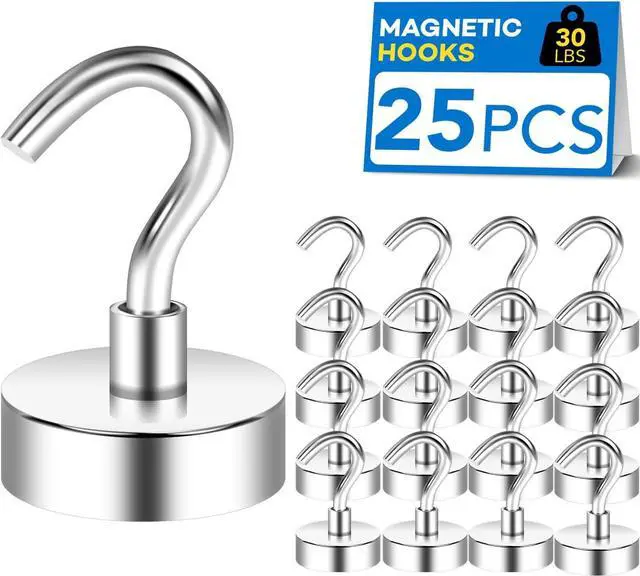 Main image of LOVIMAG Magnetic Hooks for Cruise Cabins, 30LBS, 25Pack