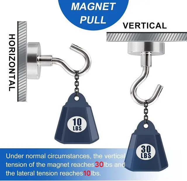 Alt view image 4 of 7 - LOVIMAG Magnetic Hooks for Cruise Cabins, 30LBS, 25Pack