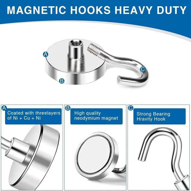 Alt view image 5 of 7 - LOVIMAG Magnetic Hooks for Cruise Cabins, 30LBS, 25Pack