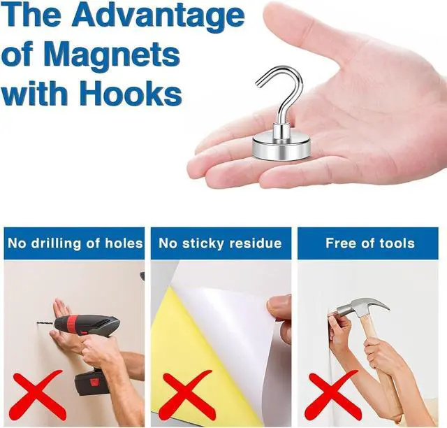 Alt view image 6 of 7 - LOVIMAG Magnetic Hooks for Cruise Cabins, 30LBS, 25Pack