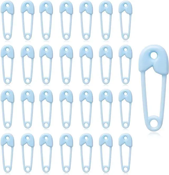 Main image of Plastic Safety Pin Girl Baby Shower Favor Charms, 72 Pieces (blue)