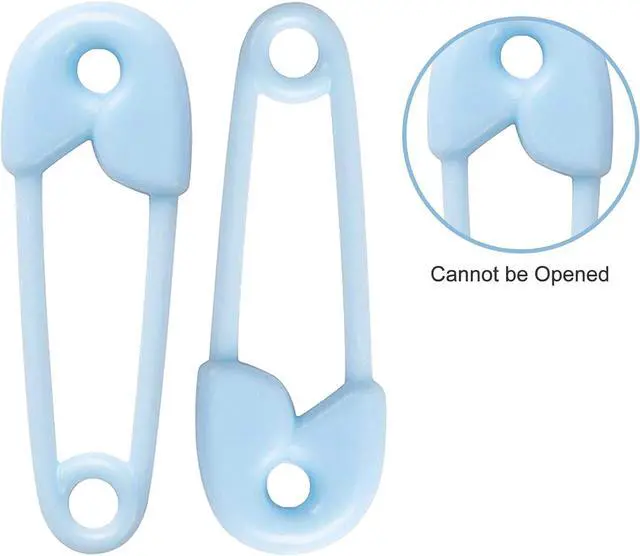 Alt view image 5 of 7 - Plastic Safety Pin Girl Baby Shower Favor Charms, 72 Pieces (blue)