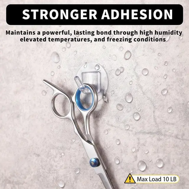 Alt view image 3 of 7 - 20 Pack Small Adhesive Wall Hooks for Hanging, Transparent Adhesive Towel Coat Hooks, Damage Free Sticky Utility Hooks for Bathroom, Shower, Outdoor, Kitchen, Door