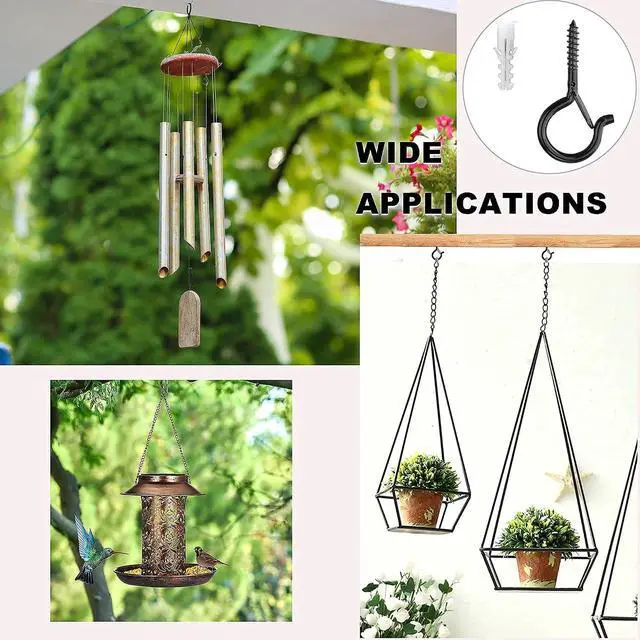 Alt view image 6 of 7 - PlusRoc 20 Pack Screw Hooks for Hanging Plants Outdoor Lights(Black)