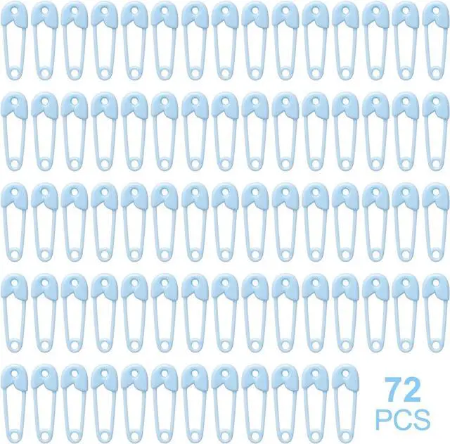 Alt view image 6 of 7 - Plastic Safety Pin Girl Baby Shower Favor Charms, 72 Pieces (blue)