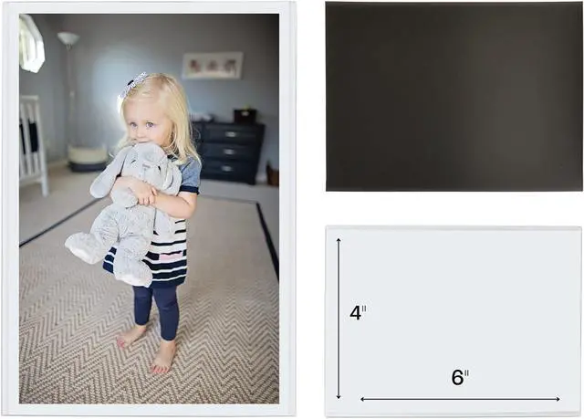 Alt view image 2 of 6 - Magtech Magnetic Pocket Picture Frame, White, Holds 4 x 6 Inches Photos, 10, Made in the USA Pack (14610)