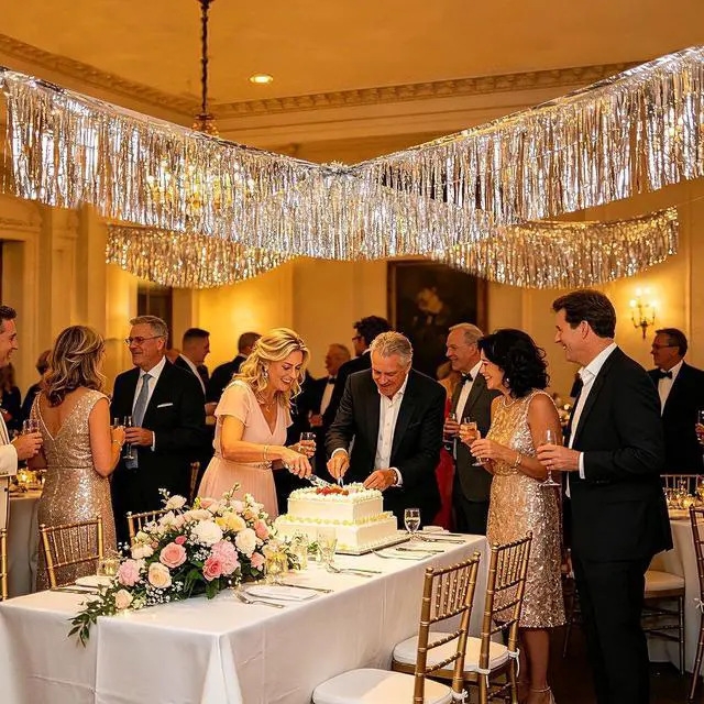Alt view image 4 of 7 - Silver Streamers Table Skirt Tinsel 3 Packs 36 Feet Metallic Foil Fringe Garland Wall Ceiling Hanging Fringe Banners Backdrop for Wedding Birthday Party Decoration Halloween Christmas New Year