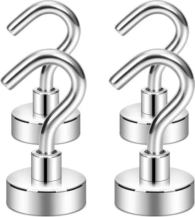 Main image of Neosmuk Magnetic Hooks for Cruise Cabins,30lb Heavy Duty,Silver,4 Pack