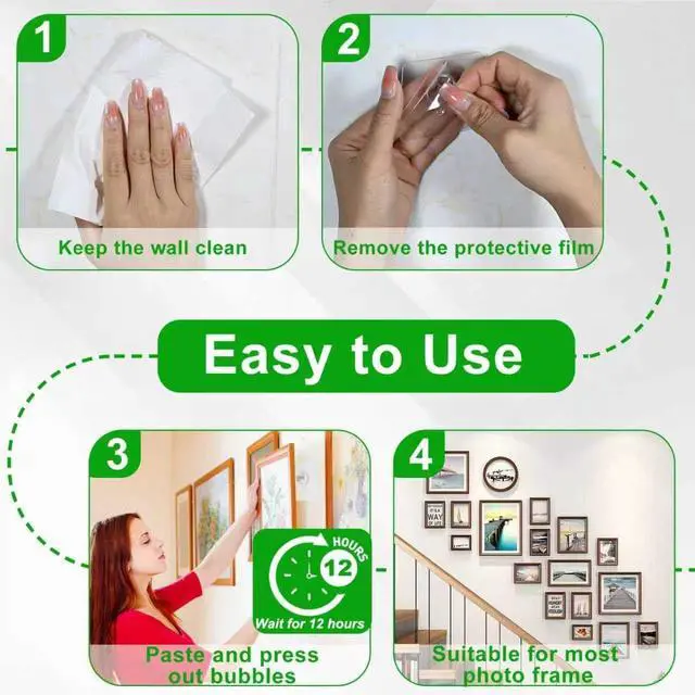 Alt view image 4 of 7 - Picture Hanging Hooks,6 PCS Heavy Duty Wall Hangers Without Nails
