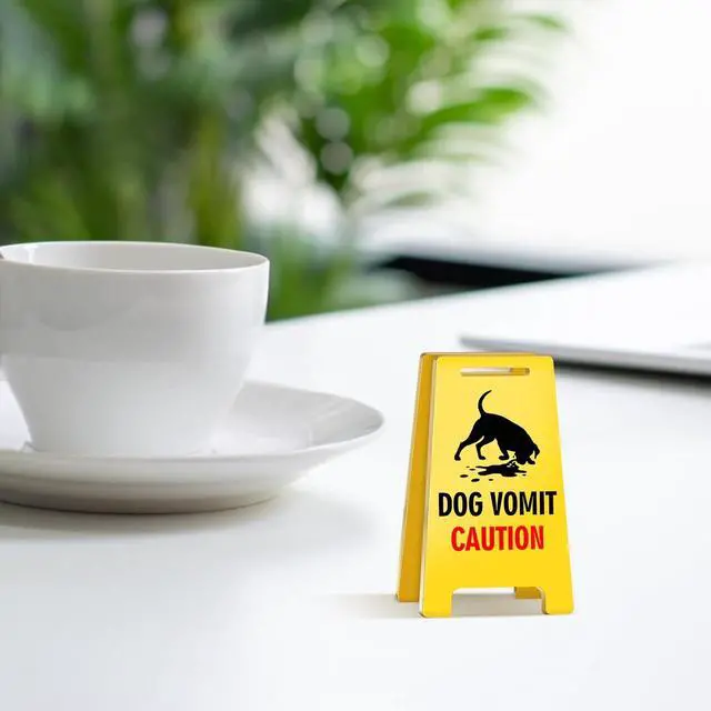 Alt view image 5 of 6 - Funny Office Desk Accessories Decor DOG VOMIT CAUTION Acrylic Humorous Dog Pet Accident Warning Do Not Disturb Mini Sign Paper Clips Funny Cute Gag Office Decorations Gifts for Work Women Dog lovers