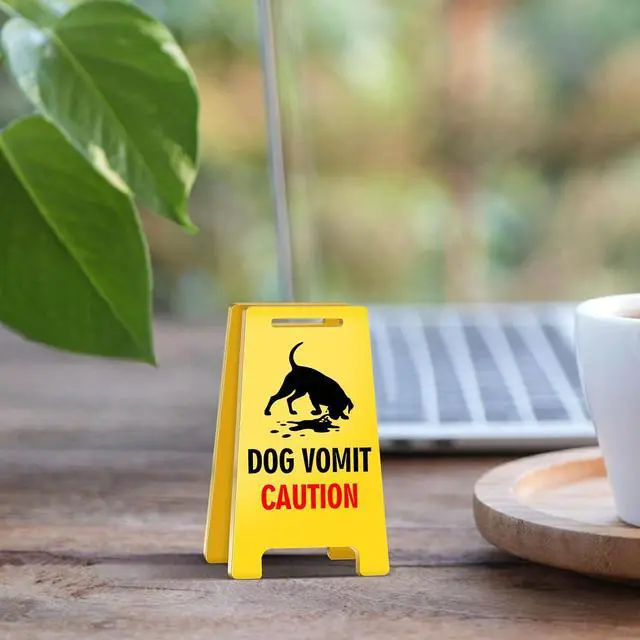 Alt view image 6 of 6 - Funny Office Desk Accessories Decor DOG VOMIT CAUTION Acrylic Humorous Dog Pet Accident Warning Do Not Disturb Mini Sign Paper Clips Funny Cute Gag Office Decorations Gifts for Work Women Dog lovers