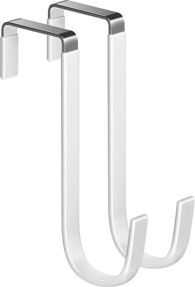 Main image of Mars-Rock Single Over Door Steel Hooks 2 Pack Fit 1-3/8" Door 5.5" White