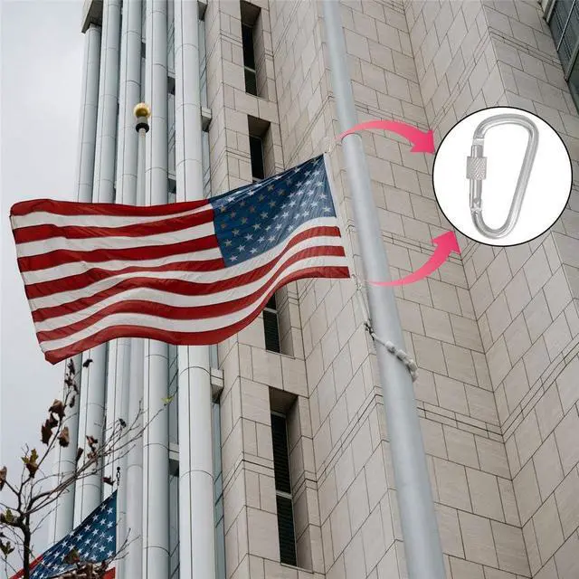 Alt view image 4 of 6 - Flags Snaps Hook, Aluminum Flags Pole Clips, Flags Hardware, Accessory for Backpack/Key Ring/Flags/Dog Leash (4 Pcs)