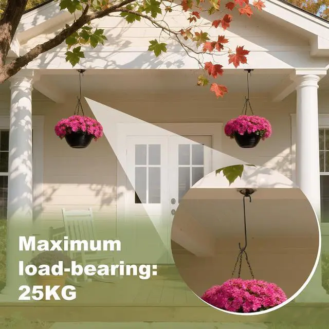 Alt view image 4 of 7 - 12 Inch Large S Hooks for Hanging Plants, Black Metal Heavy Duty Long Hook for Hanging Bird Feeder, Bird House, Clothes, Wind Chimes, Flower Basket, 2 Pack