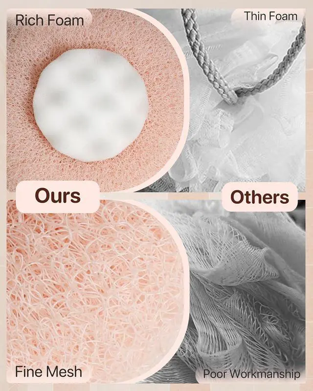 Alt view image 4 of 7 - Super Soft Sunflower Suction Cup Bath Ball, New Upgraded 2-in-1 Sunflower Ball Exfoliating Bath Sponge Cleaning Brush, Mesh Shower Body Sponge Accessories for Women, Men (Cyan+Pink)