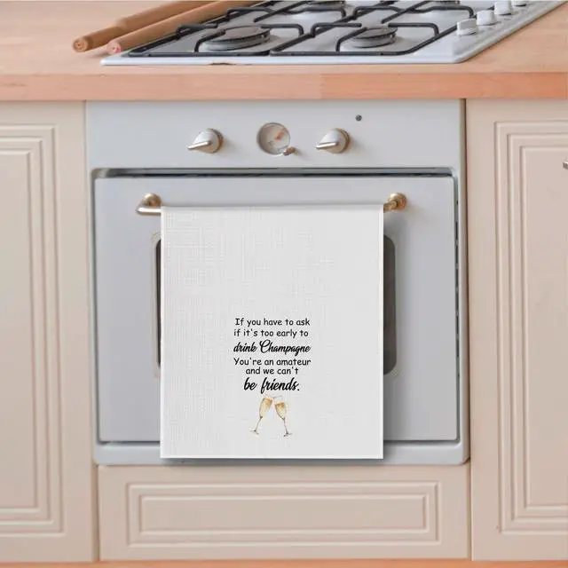 Alt view image 3 of 5 - Funny Champagne Kitchen Towels, Gifts for Champagne Lovers Friends Dish Tea Bar Towels for Kitchen Bar Cart Decor, Sparkling Wine Lover Gifts Decorative Hand Towels, 16x24 Inches