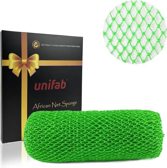 Main image of Unifab African Net Sponge Authentic Real African Exfoliating Net Bath Sponge Wash Cloth Exfoliating Washcloth African Net Cloth Body Scrubber for Shower Green