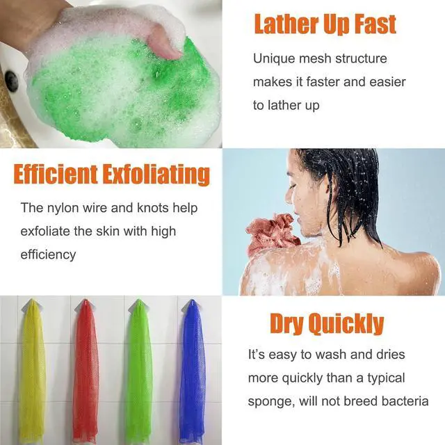 Alt view image 3 of 6 - Unifab African Net Sponge Authentic Real African Exfoliating Net Bath Sponge Wash Cloth Exfoliating Washcloth African Net Cloth Body Scrubber for Shower Green