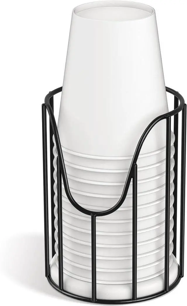 Main image of Luxspire Bathroom Cup Dispenser, 3-5oz Dixie Cup Dispenser, Metal Dixie Cup Holder, Disposable Paper Cup Holder for Bathroom, Cotton Pad Holder, Guest Bathroom Essentials, Black