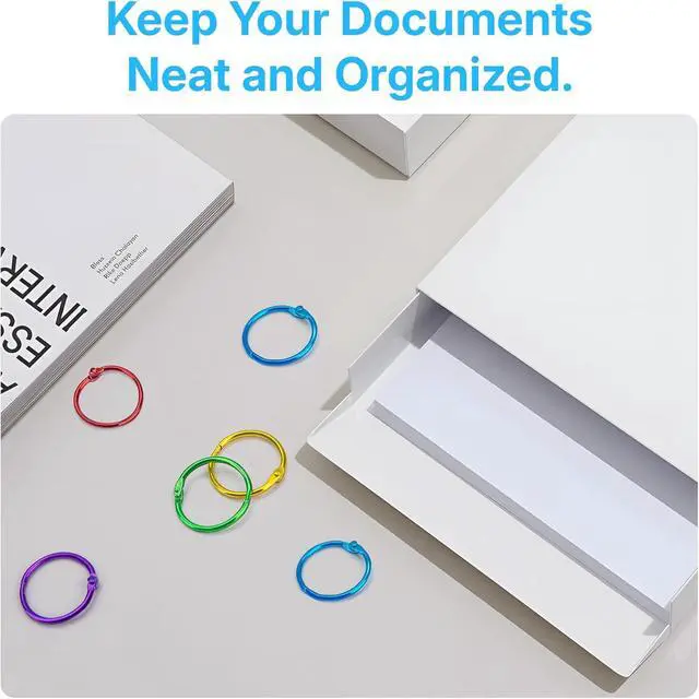 Alt view image 5 of 7 - OWLKELA 50 Pcs Binder Rings, 1 Inch, Assorted Colors