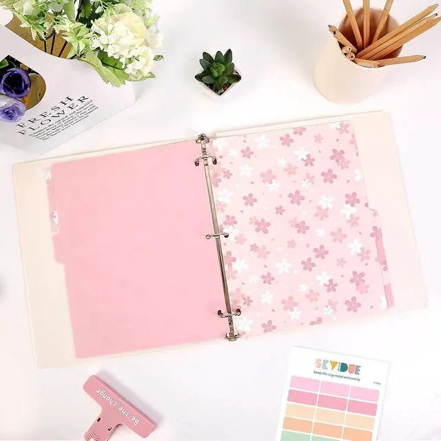 Alt view image 5 of 7 - 8 Tab Binder Dividers with Tabs, Floral Design, Thick Dividers for 3 Ring Binder, Letter Size, Tear-Resistant File Organizers, PinkFloral