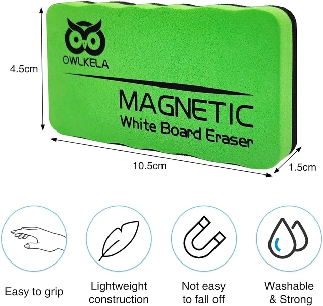 Alt view image 2 of 7 - 4 Pcs Dry Erase Erasers, 4 Colors | Magnetic, Erasers for White Board Markers, Ideal for Classroom, Home and Office