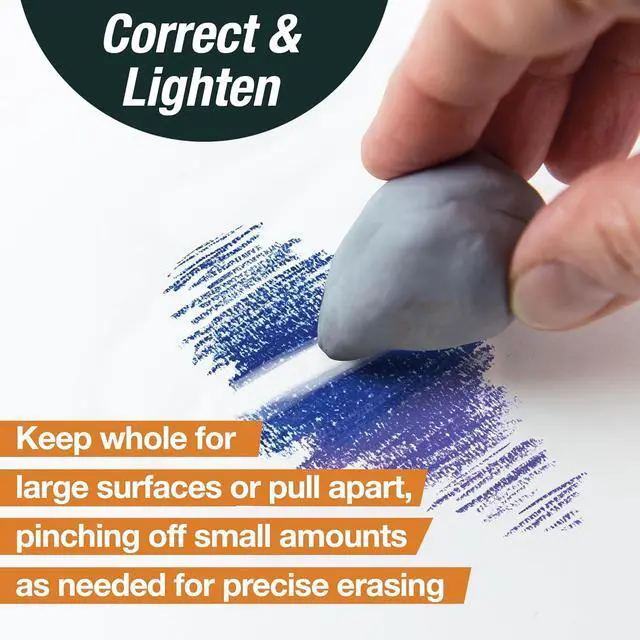 Alt view image 6 of 7 - Erasers - Drawing Art kneaded Erasers, Large Size Grey - 4 Pack