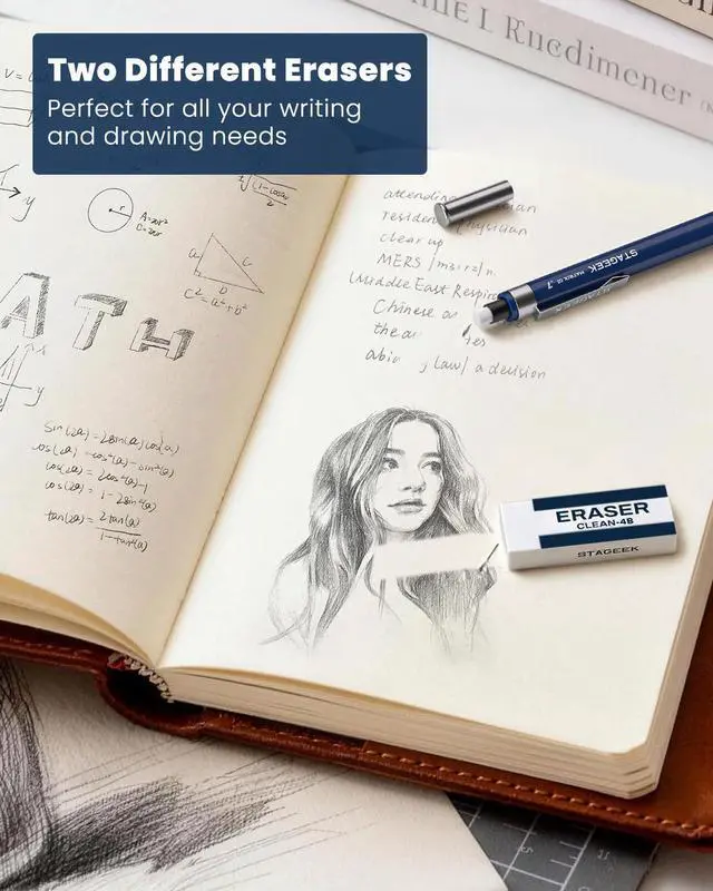 Alt view image 5 of 7 - 0.7 mm Mechanical Pencil, Metal Art & Drafting Pencil with Eraser and 60 HB Lead Refills, Professional Drawing Pencil for Artists, Students, School, Office, Writing, Sketching, Drafting(Blue)
