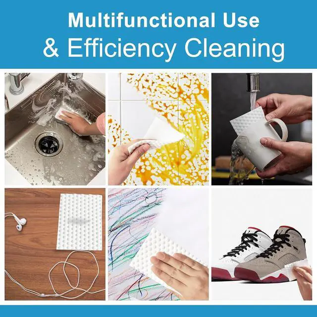 Alt view image 7 of 7 - 52 PCS Magic Sponge Eraser Sheets,Upgrade Convex Point Melamine SheetsDisposable Portable Magic Cleaning Eraser Thin Wipes for Kitchenware Bathroom Shoe Sink Car Interiors Hard-to-Reach Places