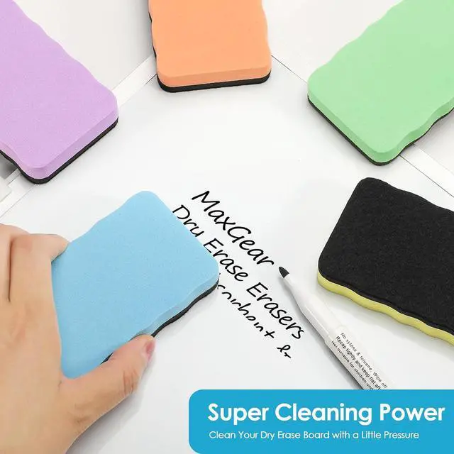 Alt view image 2 of 7 - Dry Erase Board Erasers, 4" x 2" Magnetic Whiteboard Erasers 8 Pack | Reusable Dry Erase Cleaning Pads with Strong Magnet for Office, Home, Classroom and Chalkboard Use, Teacher Supplies