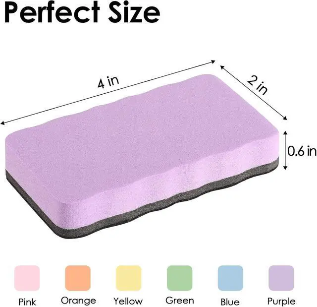 Alt view image 5 of 7 - Dry Erase Board Erasers, 4" x 2" Magnetic Whiteboard Erasers 8 Pack | Reusable Dry Erase Cleaning Pads with Strong Magnet for Office, Home, Classroom and Chalkboard Use, Teacher Supplies