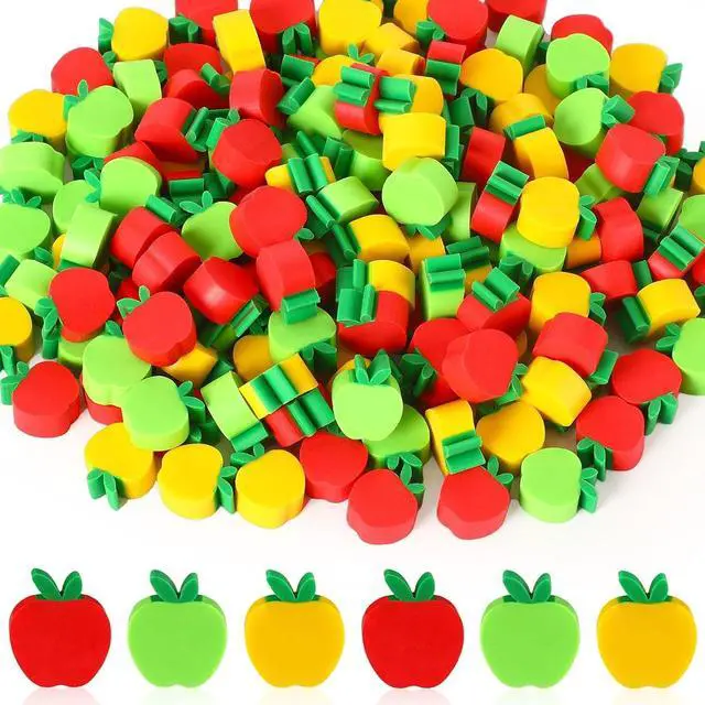 Main image of 150pcs Apples Erasers for Kids Bulk, Welcome Back to School Gifts Mini Apples Erasers for First Day of School Teachers Supplies Students Classroom Prizes Homework Rewards