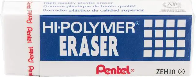 Alt view image 2 of 7 - Hi-Polymer Block Eraser, Large, White, Pack of 10 Erasers