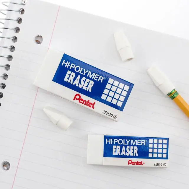 Alt view image 7 of 7 - Hi-Polymer Block Eraser, Large, White, Pack of 10 Erasers