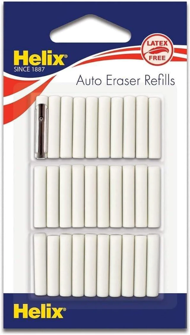 Main image of Helix - Mechanical Pencil Eraser Refills - 30 Count | Smudge-Free Performance - Ideal for Students and Artists - Drafting and Drawing Supplies - Precision Correction