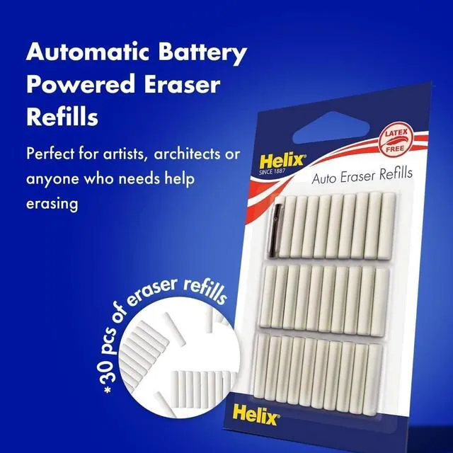Alt view image 2 of 7 - Helix - Mechanical Pencil Eraser Refills - 30 Count | Smudge-Free Performance - Ideal for Students and Artists - Drafting and Drawing Supplies - Precision Correction