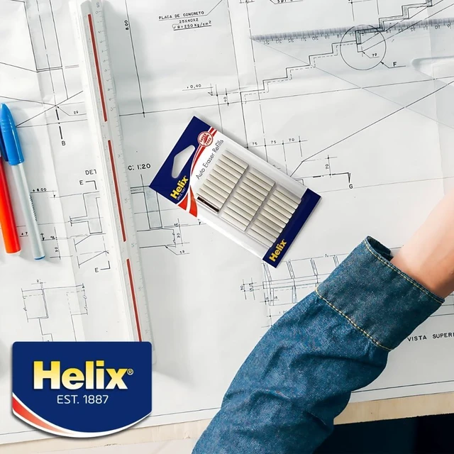 Alt view image 6 of 7 - Helix - Mechanical Pencil Eraser Refills - 30 Count | Smudge-Free Performance - Ideal for Students and Artists - Drafting and Drawing Supplies - Precision Correction