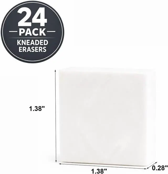 Alt view image 2 of 7 - 24 Pack Kneaded Erasers, Assorted Colors, for Artists,Drawing,School Supplies,Sketching Supplies and Office (White)