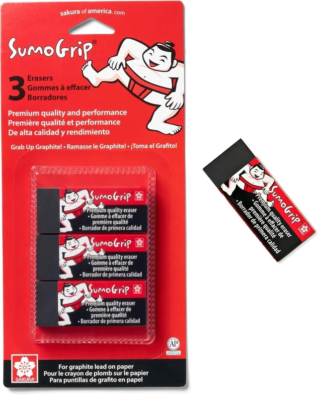 Main image of 50258 Sumogrip Premium Block Eraser | Microporous Eraser for Effortless Erasing and No Smudges, Erasures Form Into Strands for Easy Cleanup and Tidy Disposal